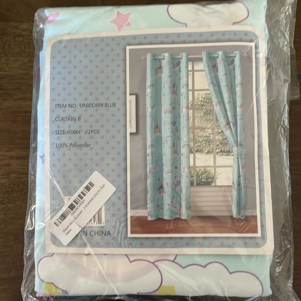 Little Girls Unicorn Curtains - NEW